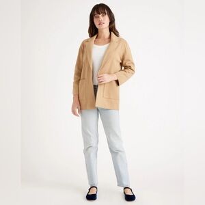 Quince S camel cotton blazer